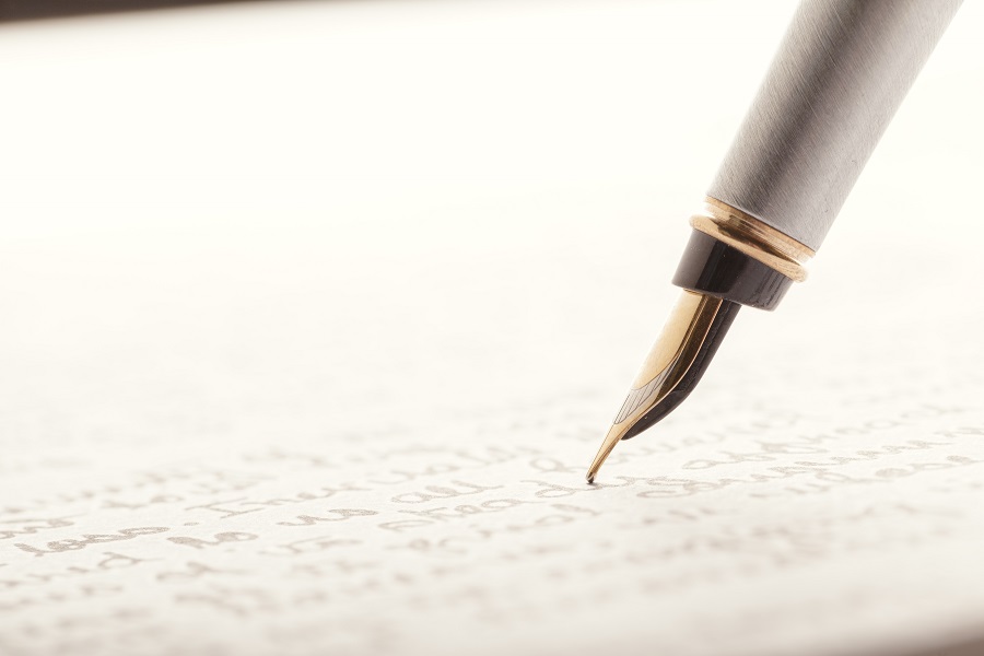 Fountain Pen on Written Page